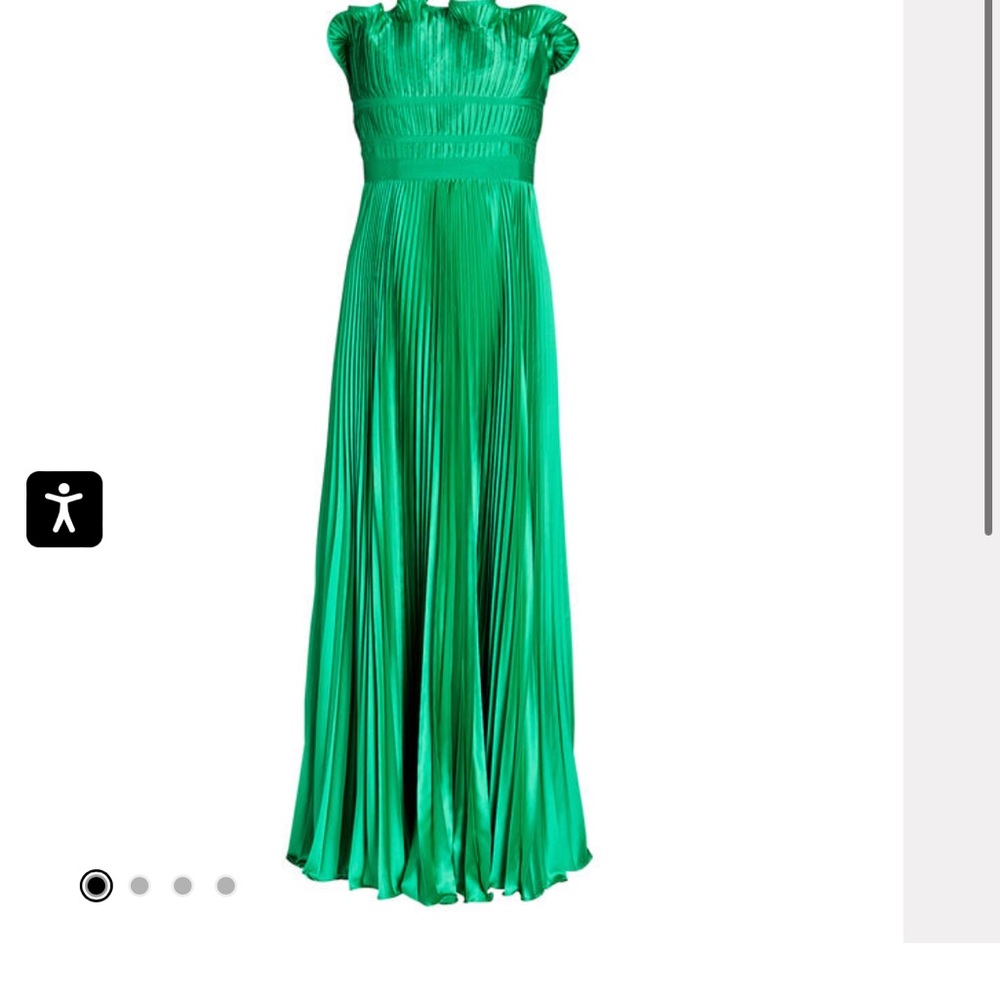 AMUR Giada Green Pleated Midi Dress Size 14